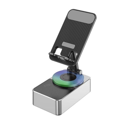 Mini Portable Desktop Sound Speaker Amplifier Phone Stand Flexible Cell Phone Stand with Bluetooth Led Speaker and Power Bank