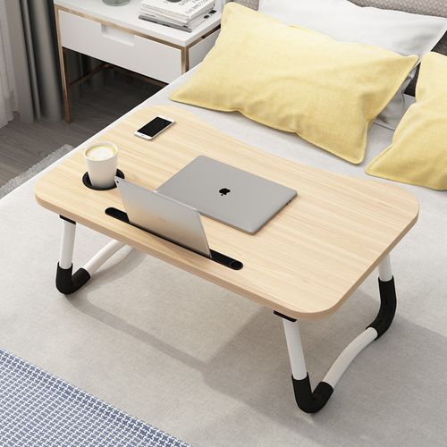 Design Cheap Price Small Folding Table on the Bed for Student Dormitory Laptop Table With Slot