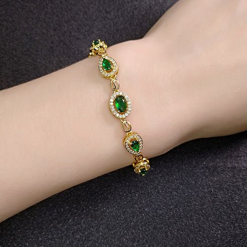 New Collection: Emerald Bracelet, Low-Luxury Platinum-Plated Sapphire Bracelet & Green Tourmaline Gold-Tone Bracelet
