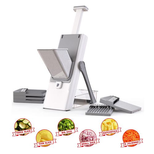 New Arrival Multi-functional Food Potato Cutter Strips Julienne Dicer Safe Mandoline Slicer 5 in 1 Vegetable Chopper