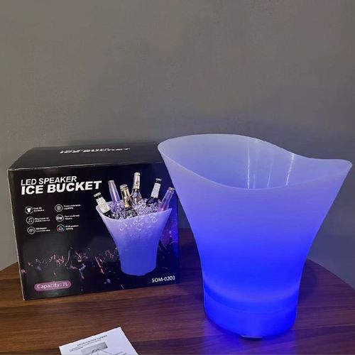 Hot Selling 7 Litre High Capacity Bar Wireless Speaker Colorful RGB LED Lighting Mini Portable Ice Bucket 5W Output