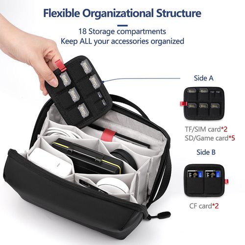 2025 OEM Factory Cable Organizer Bag Resistant Tech Pouch Electronics Organizer Travel Case Multifunctional Travel Organizer Bag