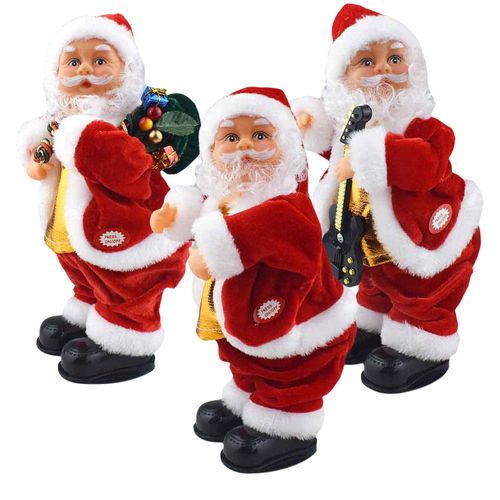 Twist Wring Santa Moving Dancing Santa Claus with Music Animated Christmas Singing Toys for Kids Shake the Buttocks Play Guitar