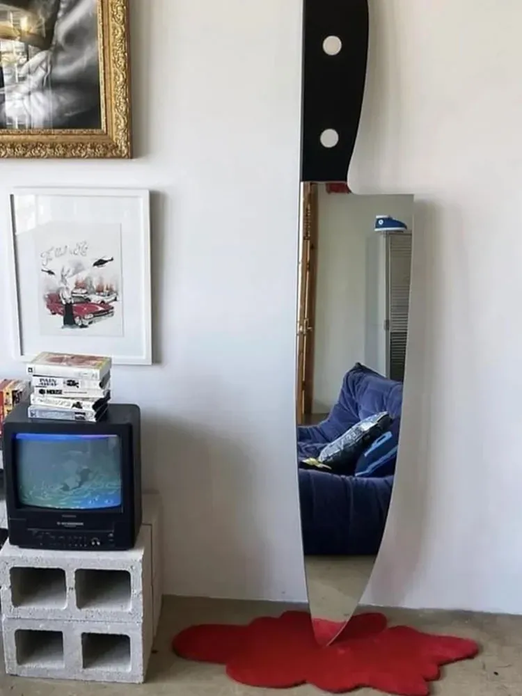 Acrylic Full-Length Mirror – Creative Giant Kitchen Knife-Dagger Shape, TikTok Viral Unbreakable Art Mirror
