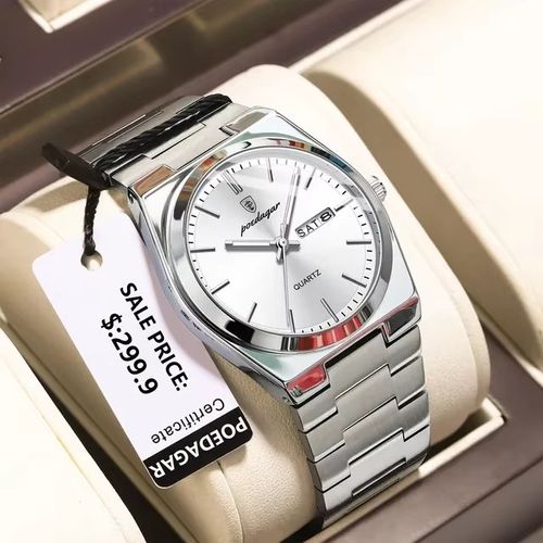 Poedagar 930 Top Brand Luminous Hands Quartz Watch for Men Fashion Business Calendar Wristwatch Luxury Stainless Steel Watches