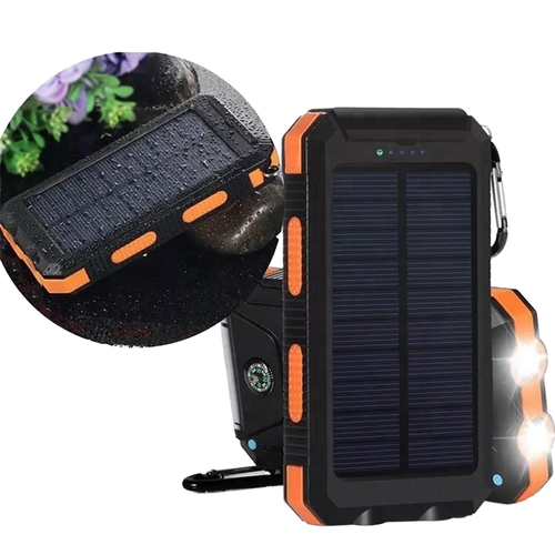 20000mAh Dual USB Waterproof Solar Power Bank Mobile Power Supply Holder Type-C DC Input Polymer Lithium Battery Over-Charging