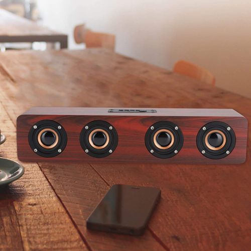Portable BT Soundbar LED Clock Display Radio Parties Home Wireless Speaker Rechargeable Battery Memory Card Playback