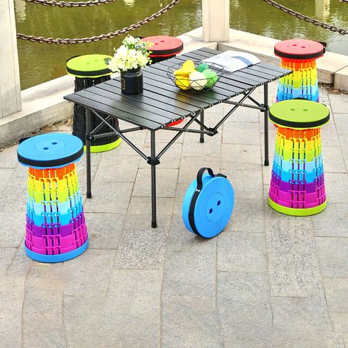 Collapsible Plastic Portable Folding Fishing Chair Extendable Telescopic Design Lightweight Retractable Outdoor Bar Stool