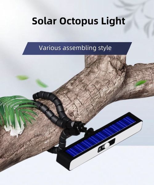Portable Outdoor LED Solar Lights with Flexible Octopus Tripod Dual Charging Warm White Light for Camping Fence or Patio