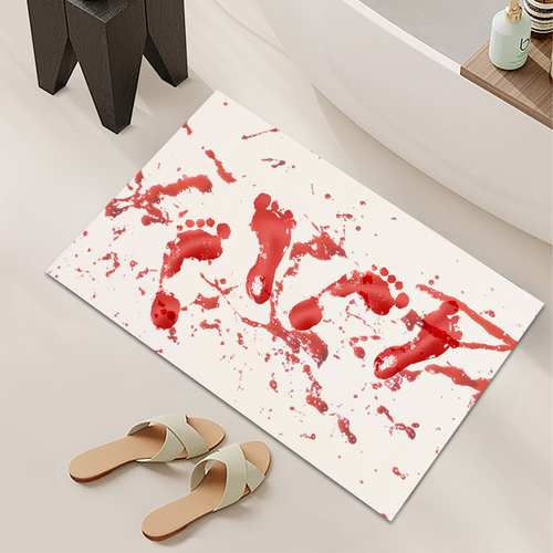 Color-Changing Blood Stain Carpet – Quick-Dry Red Bath Mat, Halloween Prank Bath Mat