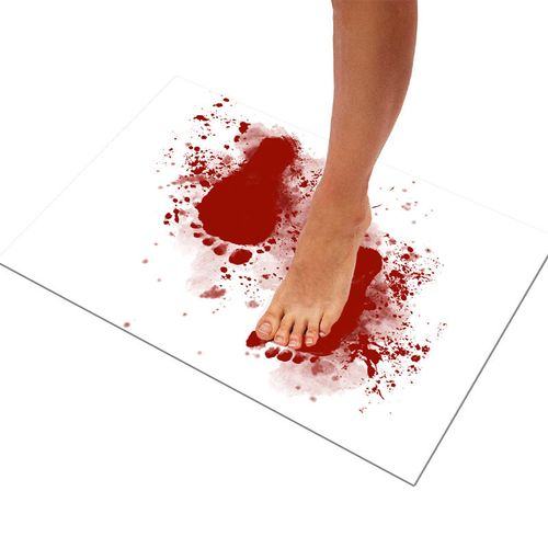 Color-Changing Blood Stain Carpet – Quick-Dry Red Bath Mat, Halloween Prank Bath Mat