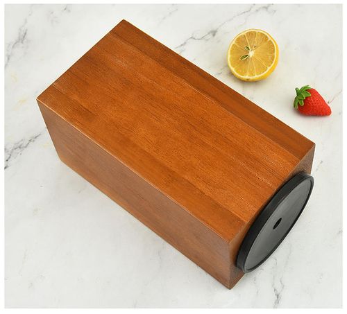 BSTW Magnetic Wooden Kitchen Knife Set Rotating Stand Block Roll Bags Eco-Friendly 10-Piece Capacity for Home Restaurant Use