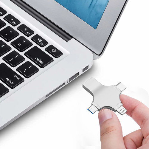 64GB USB 3.0 4-in-1 Mini Metal Flash Drive Large Capacity Memory Stick for Smartphone Computer Android PC-New