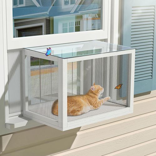 Wholesale Wood Universal Cat Window Perch Catio with Waterproof Cat Window Box Use for Window Catio for Indoor Cat