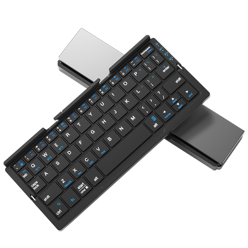 For IPad Tablet Pc Phone Upgraded Type-C Charging B033+ 3 Fold Bow Folding Wireless Mini Keyboard With Touchpad Smart