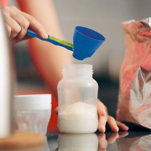 Creative Slide Scoop Leak Proof Measuring Mess Free Coffee Supplement Protein Plastic Sliding Funnel Scoop