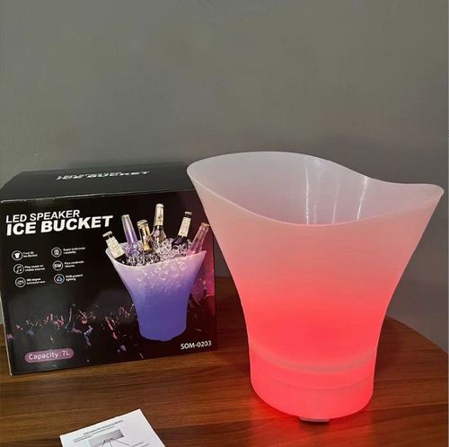 Hot Selling 7 Litre High Capacity Bar Wireless Speaker Colorful RGB LED Lighting Mini Portable Ice Bucket 5W Output