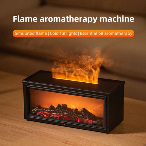 Home Creative Bonfire Air Humidifier 280ml Simulated Fireplace Aroma Diffuser with Colorful LED Light