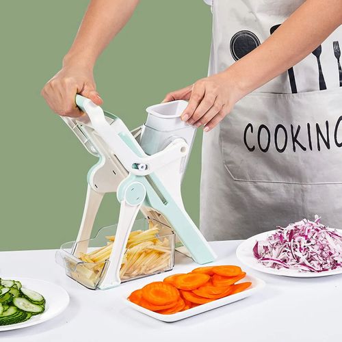 New Arrival Multi-functional Food Potato Cutter Strips Julienne Dicer Safe Mandoline Slicer 5 in 1 Vegetable Chopper