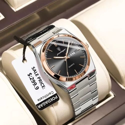 Poedagar 930 Top Brand Luminous Hands Quartz Watch for Men Fashion Business Calendar Wristwatch Luxury Stainless Steel Watches