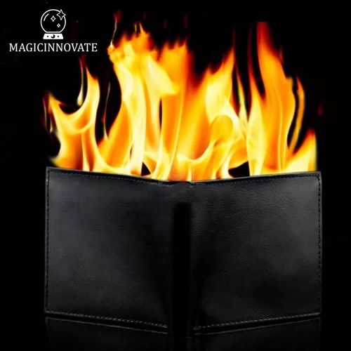 High Quality Magic Trick Fire Wallet Wholesale Funny Magic Flame Wallet for Stage Street Show Magician Props JM152