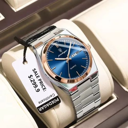 Poedagar 930 Top Brand Luminous Hands Quartz Watch for Men Fashion Business Calendar Wristwatch Luxury Stainless Steel Watches