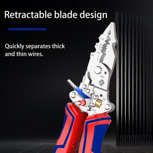 New Folding Wire Stripping Pliers with Electrical test Function Multi-function Wire Cutting, Splitting and Cable Opening