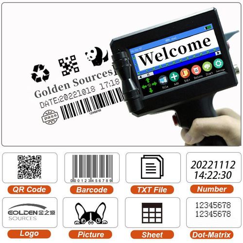 Handheld Mini Printer 12.7Mm 25 Languages Inkjet Portable Printer Number Logo Expiry Date Printer