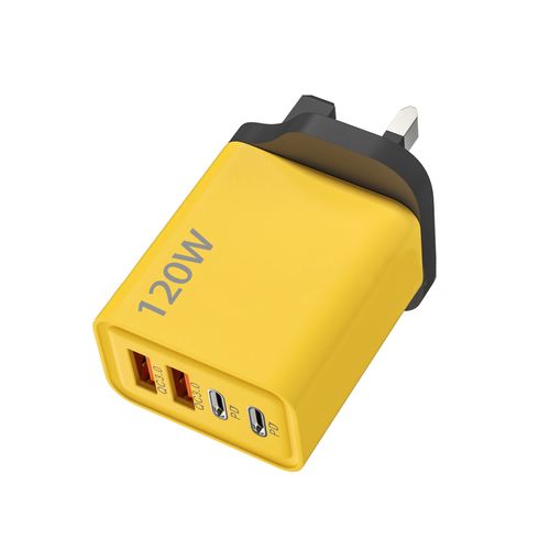 120W Fast Charging Adapter: Multi-Port Charger with Dual Type-C and Dual USB Ports