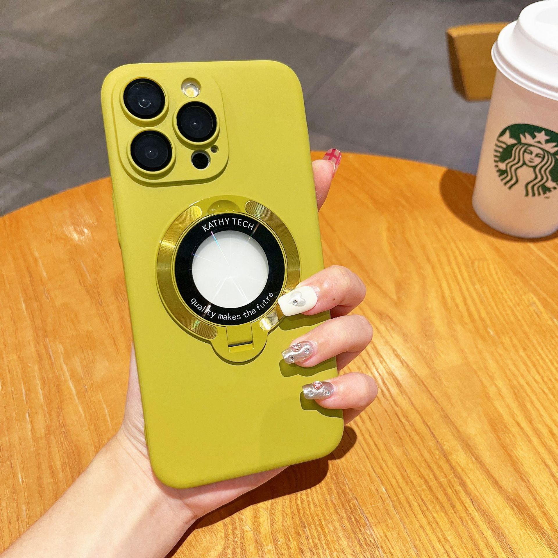 iPhone skin-feel matte PC magnetic holder phone case