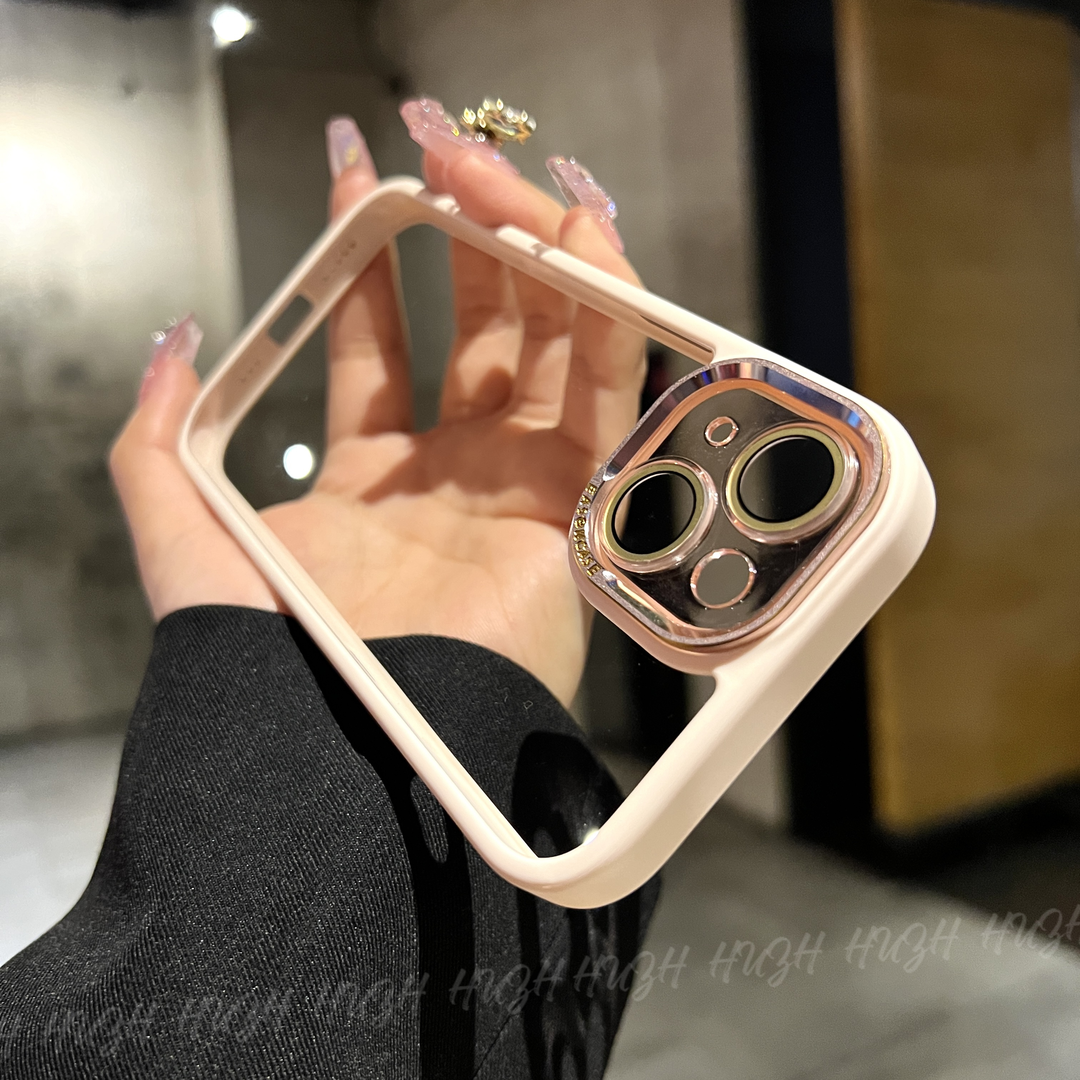 iPhone metal lens fine hole anti-fall and wear-resistant mobile phone case
