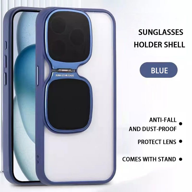 iPhone sunglasses holder high transparent PC anti-fall phone case