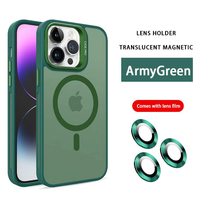 Translucent frosted metal lens frame holder mobile phone case (free metal lens protective film)