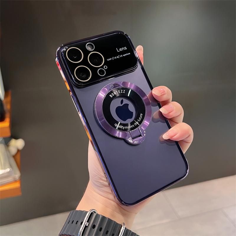 iPhone Magnetic Mount Large Window Goggles Plated Edge Clear PC Case