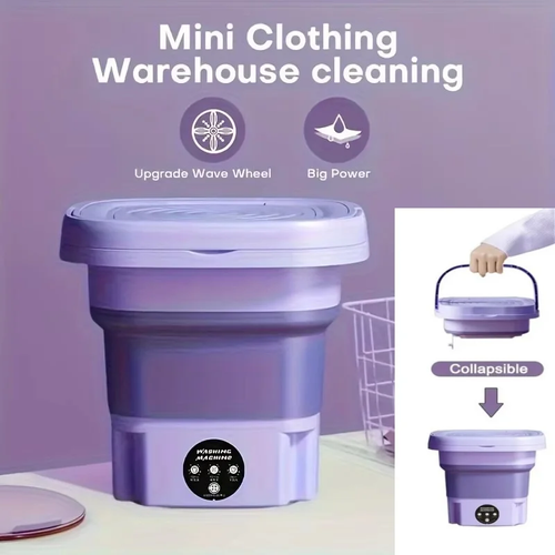 8L Compact Foldable Mini Washing + Dryer Machine