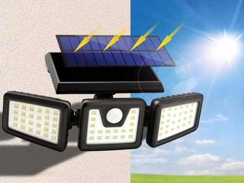 Remote control available    New three-head LED solar wall light Garden Lights Outdoor Motion Sensor Lights