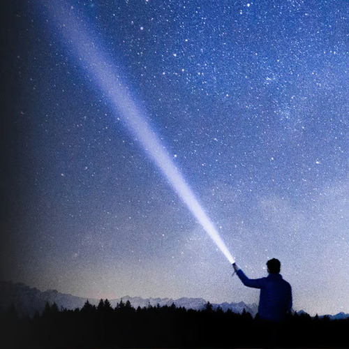 Laser flashlight, bright multifunctional lithium battery rechargeable flashlight, outdoor portable self-defense zoom flashlight