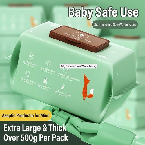 Gentle Baby Hand & Mouth Wipes – Fragrance-Free, Alcohol-Free, Large & Thick Pearl Texture Wipes