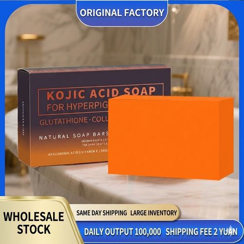 Kojic Acid Soap for Hyperpigmentation - Glutathione and Vitamin C Brightening Bar for Dark Spots