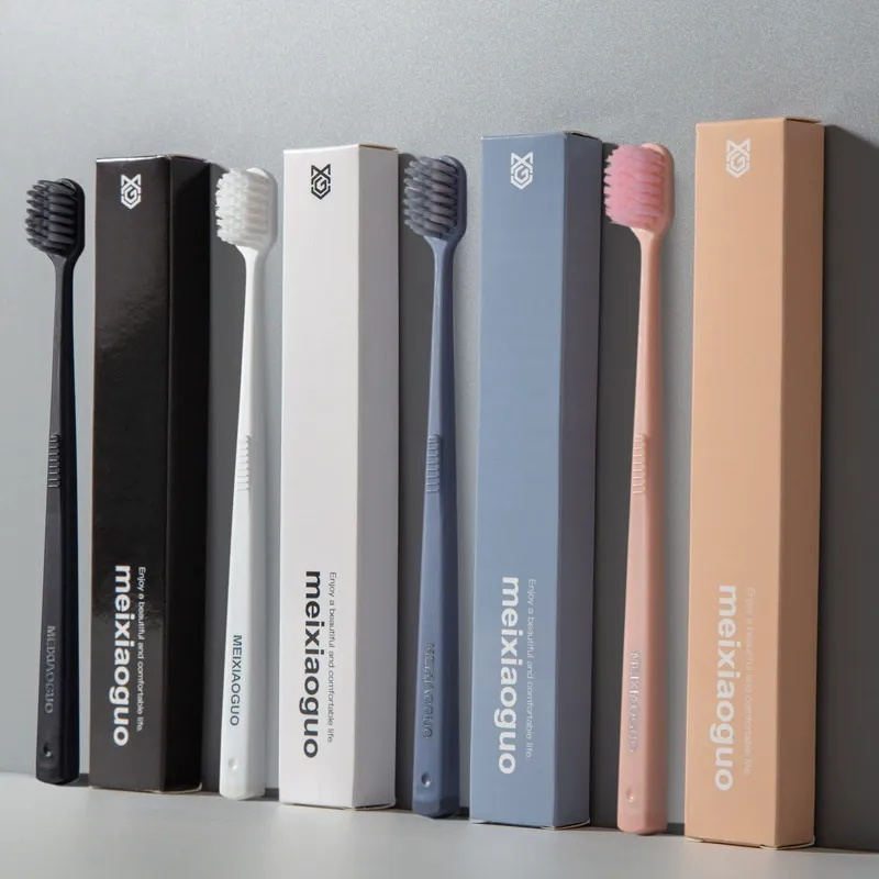 Meixiaoguo Soft Bristle Toothbrush - 4 Colors Gentle Deep Clean Oral Care Brush with Sleek Minimalist Packaging