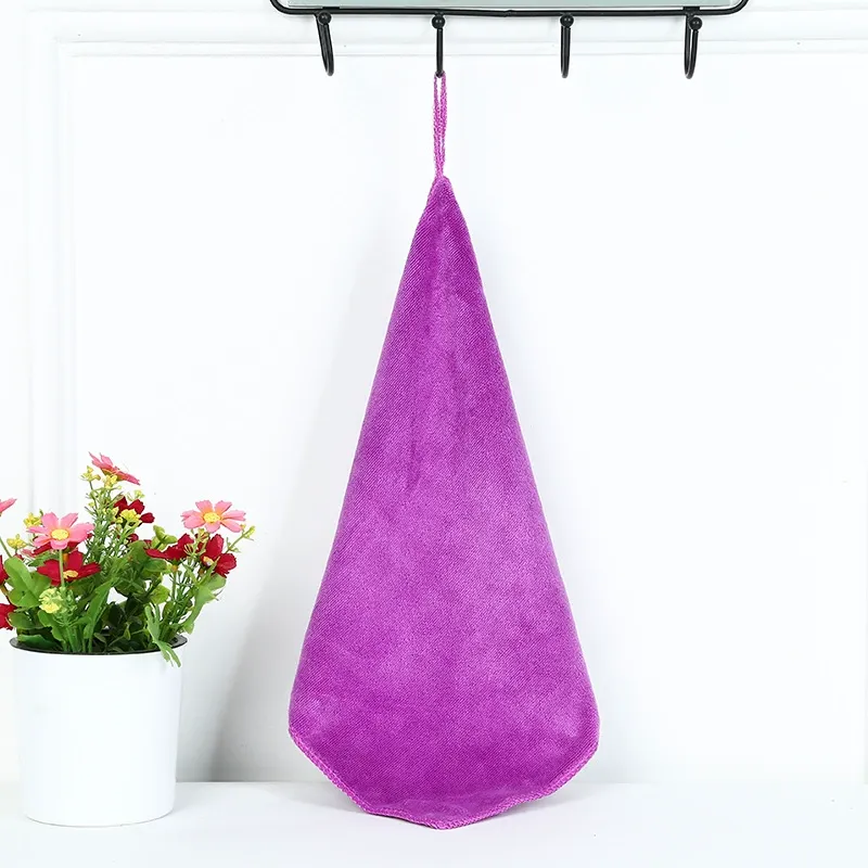 Microfiber Cleaning Cloth with Hanging Loop - Super Absorbent Kitchen Towels (4 Colors) for Home Dish,Glass or Table Wiping