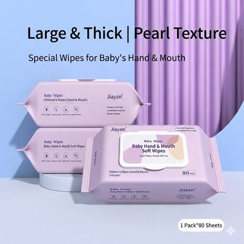 Gentle Baby Hand & Mouth Wipes – Fragrance-Free, Alcohol-Free, Large & Thick Pearl Texture Wipes