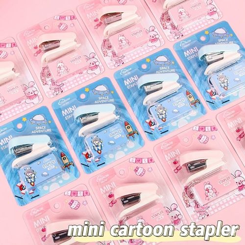 Kawaii Mini Stapler Set – Cute Cartoon Design with Staple Refills, Perfect for School & Office Supplies