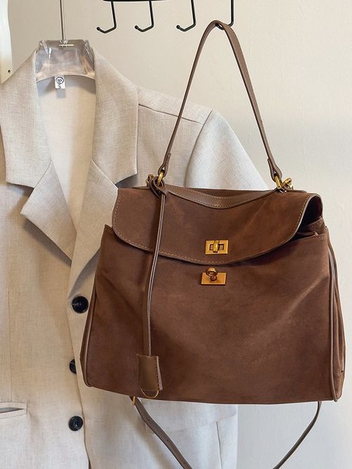 Fashionable Retro Suede Tote Bag