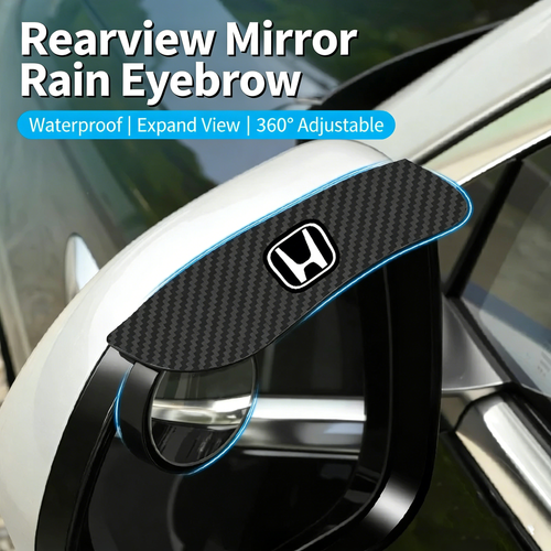 Car Rearview Mirror Rain Eyebrow with Convex Blind Spot Mirror – All-in-One Rain Shield, Rainproof Anti-Glare Side Mirror Visor