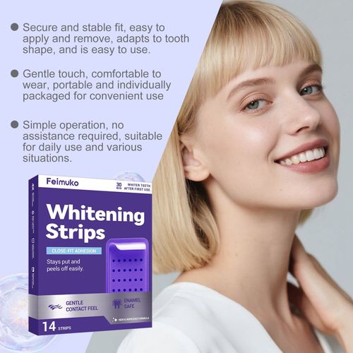Purple Whitening Strips Dry Patches for Teeth Stain Removal, Brightening, and Cleaning