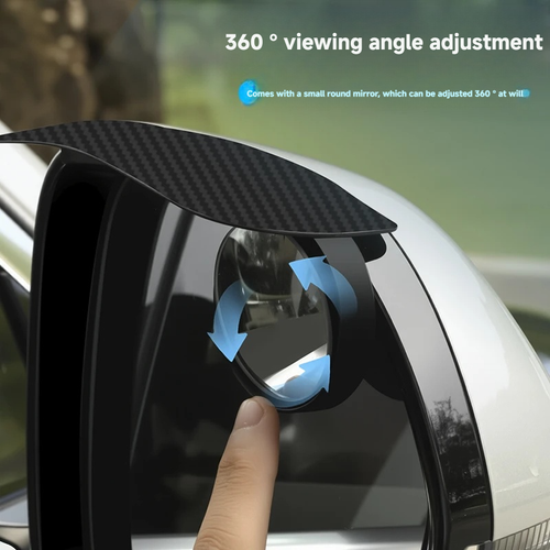 Car Rearview Mirror Rain Eyebrow with Convex Blind Spot Mirror – All-in-One Rain Shield, Rainproof Anti-Glare Side Mirror Visor