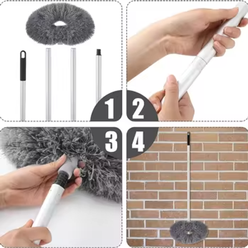 Ring Shaped Fan Blade Cleaning Duster Furniture Ceiling Washable Cleaning Brush Extension Long Pole Microfiber Duster