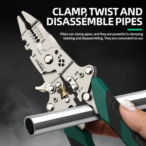 Foldable cable cutting and stripping multifunctional combination tool