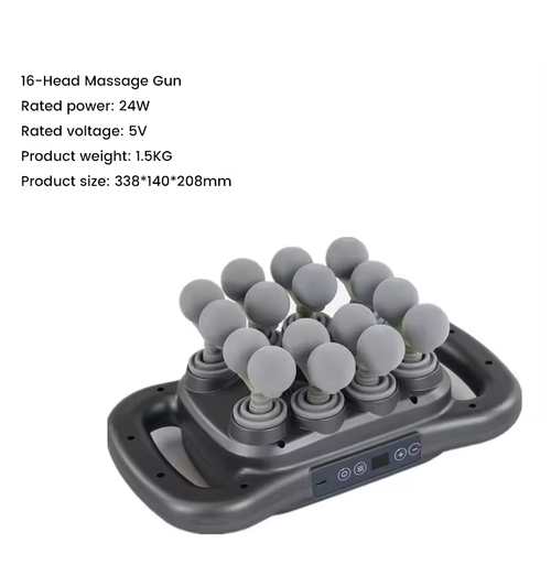 8-16 Heads Muscle Massage Gun with 30 Speeds 3 Modes Grey Percussion Massage for Back Legs Relief Body Gift for Men and Women